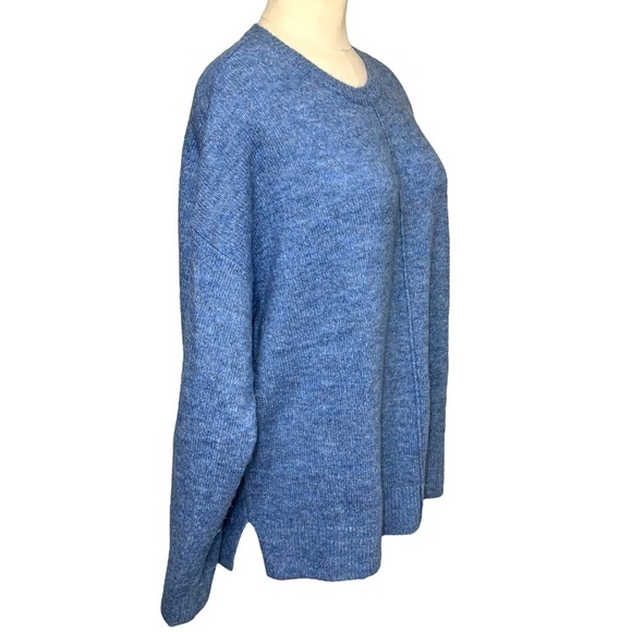 CONTEMPORAINE Simons Soft Minimalist Blue Alpaca Wool Blend Knit Sweater Large - Picture 3 of 12